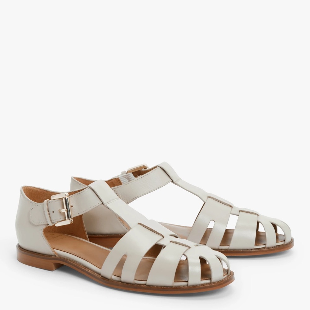 John Lewis Lisbon Leather caged fisherman sandals